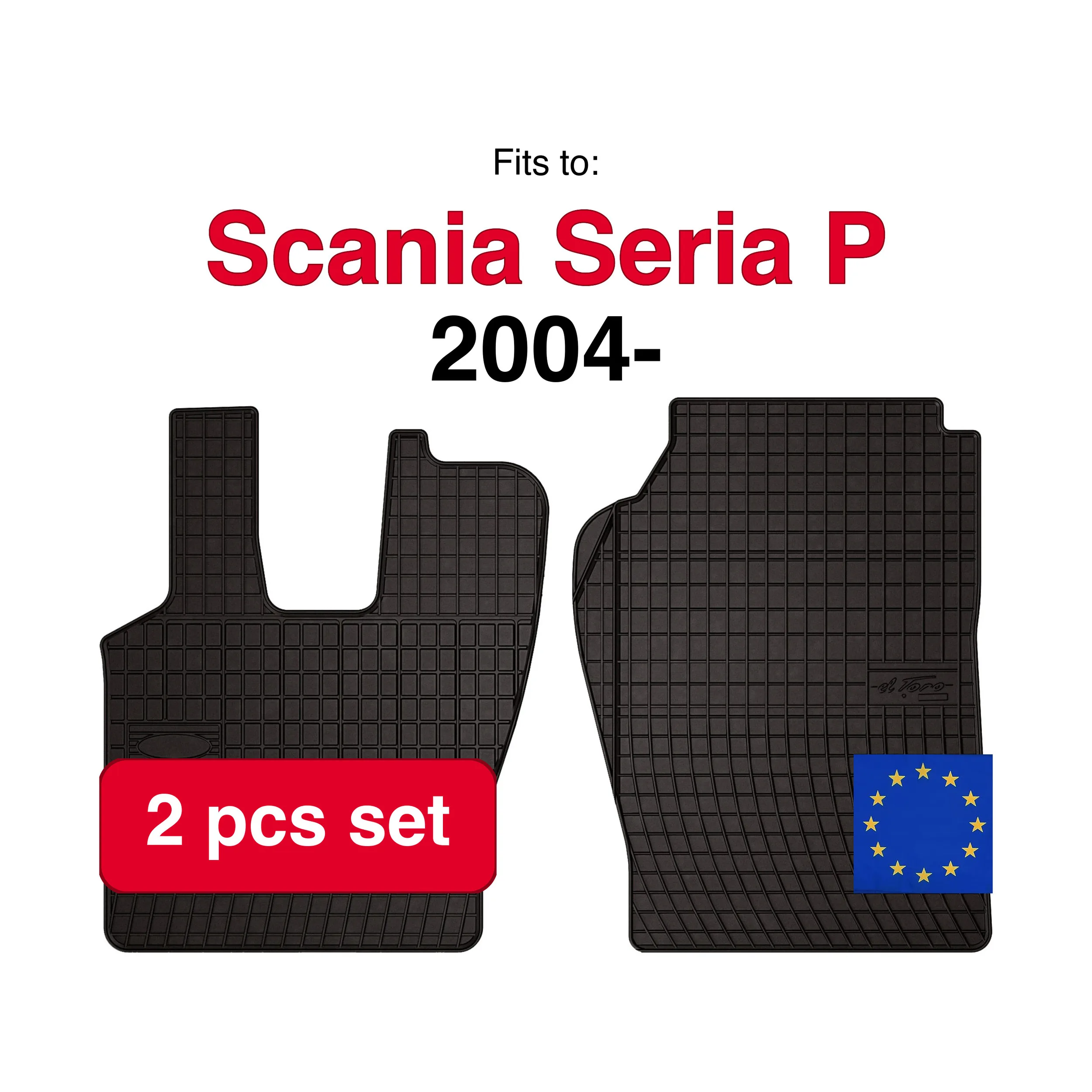 Rubberen autotapijten voor Scania P-serie vrachtwagen (2004-) -zwart passend (2 stuks)