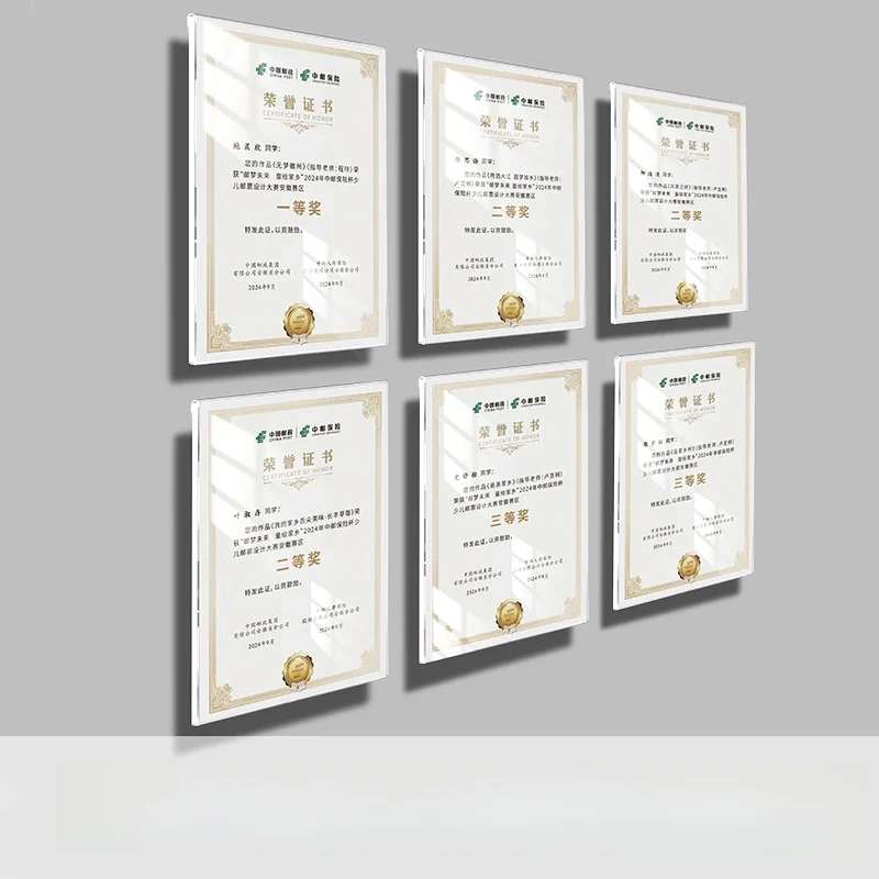 Modern Acrylic Floating Picture Frame Teacher Profile Display Box Patent Certificate Photo Wall  Display Wall Home Decor