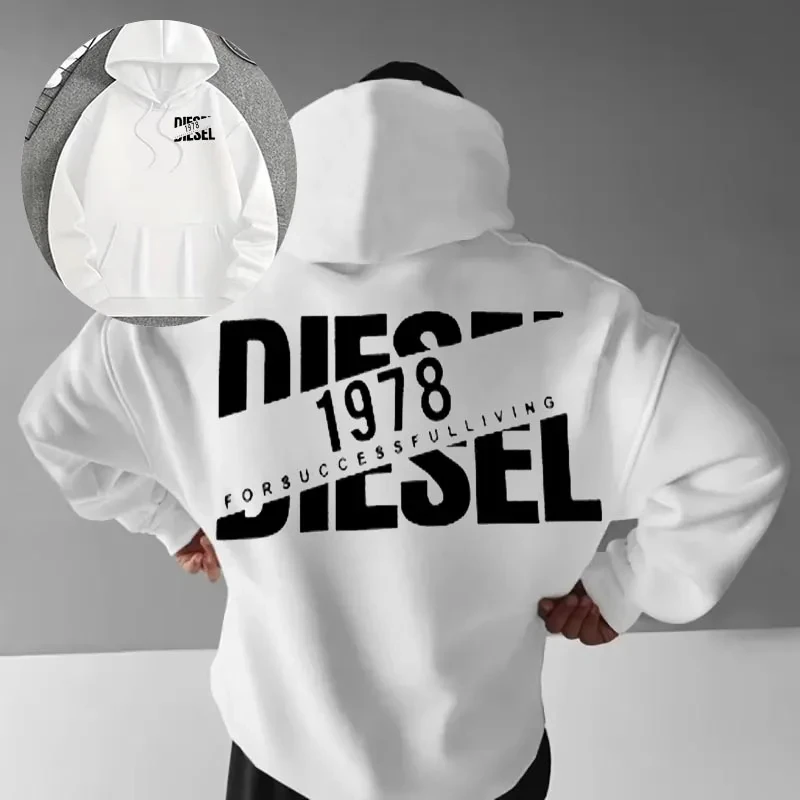 2025年秋冬 カジュアル ルーズ 100% コットン プリント セーター パーカー クラシックプリント ファッション サマー メンズ オーバーサイズ Y2K