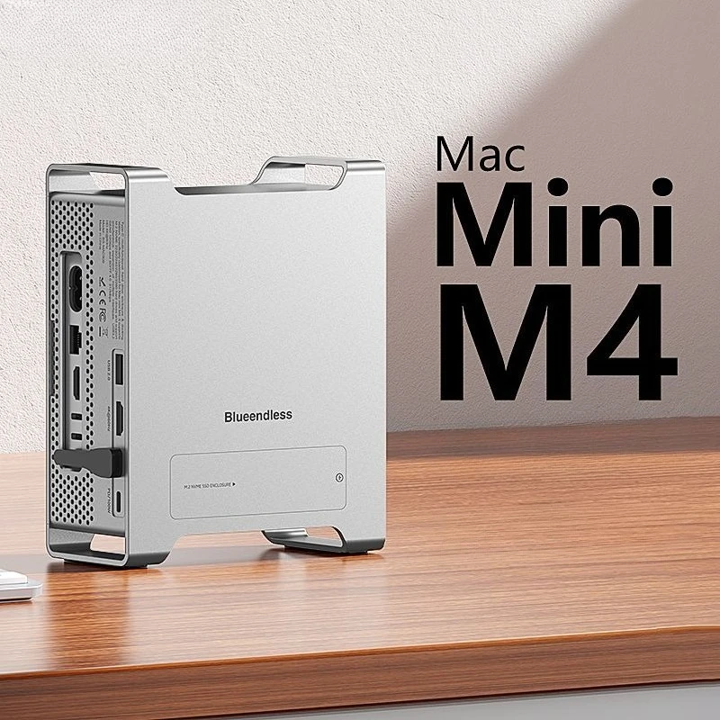 

Vertical Dock Stand for Mac mini M4 - Type-C External NVMe SSD Enclosure & Expansion Hub (Space-Saving)
