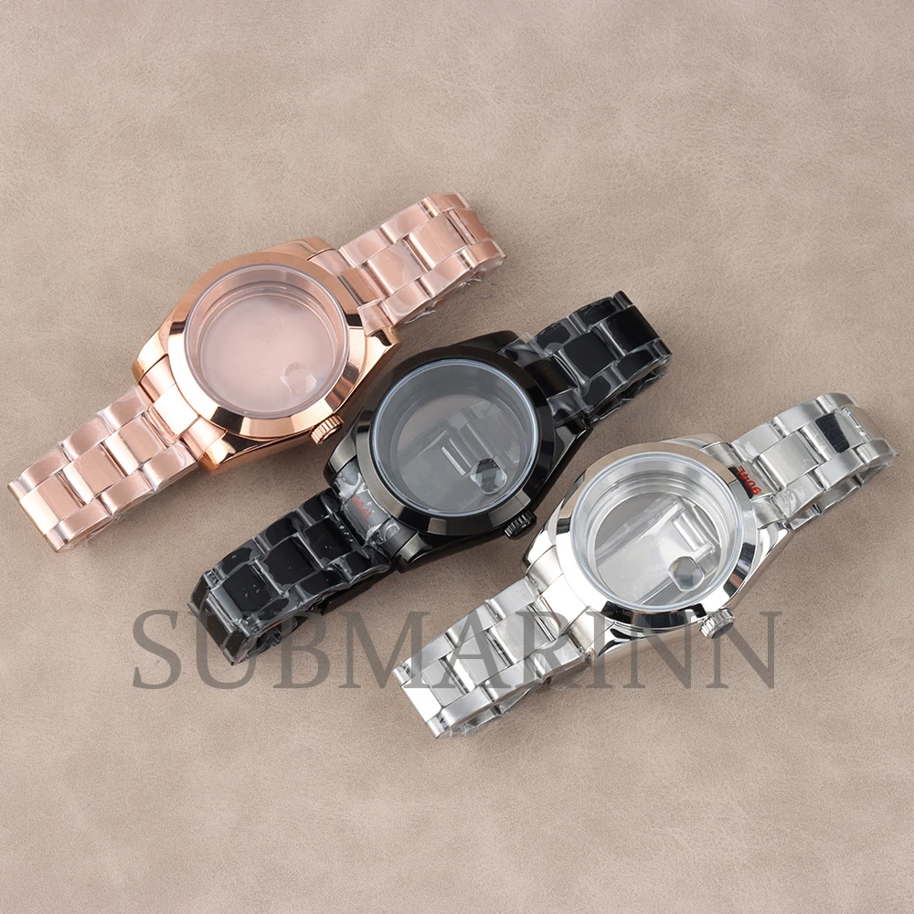 

36mm/39mm Sapphire Glass Watch Case 20mm Oyster Strap For Datejust NH35 NH36 Movement 28.5mm Dial Stainless Steel Waterproof