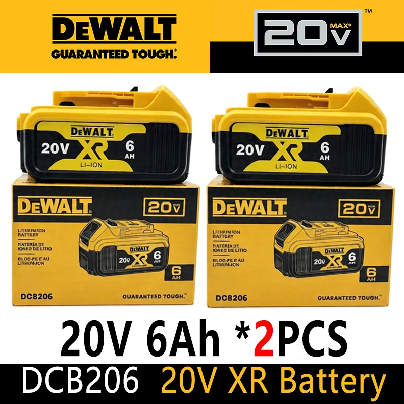 100% Genuine Dewalt 20V Battery, 20V MAX 6Ah Battery DCB206 DCB205 DCB184 for Dewalt Power Tool Replacement Battery image 3
