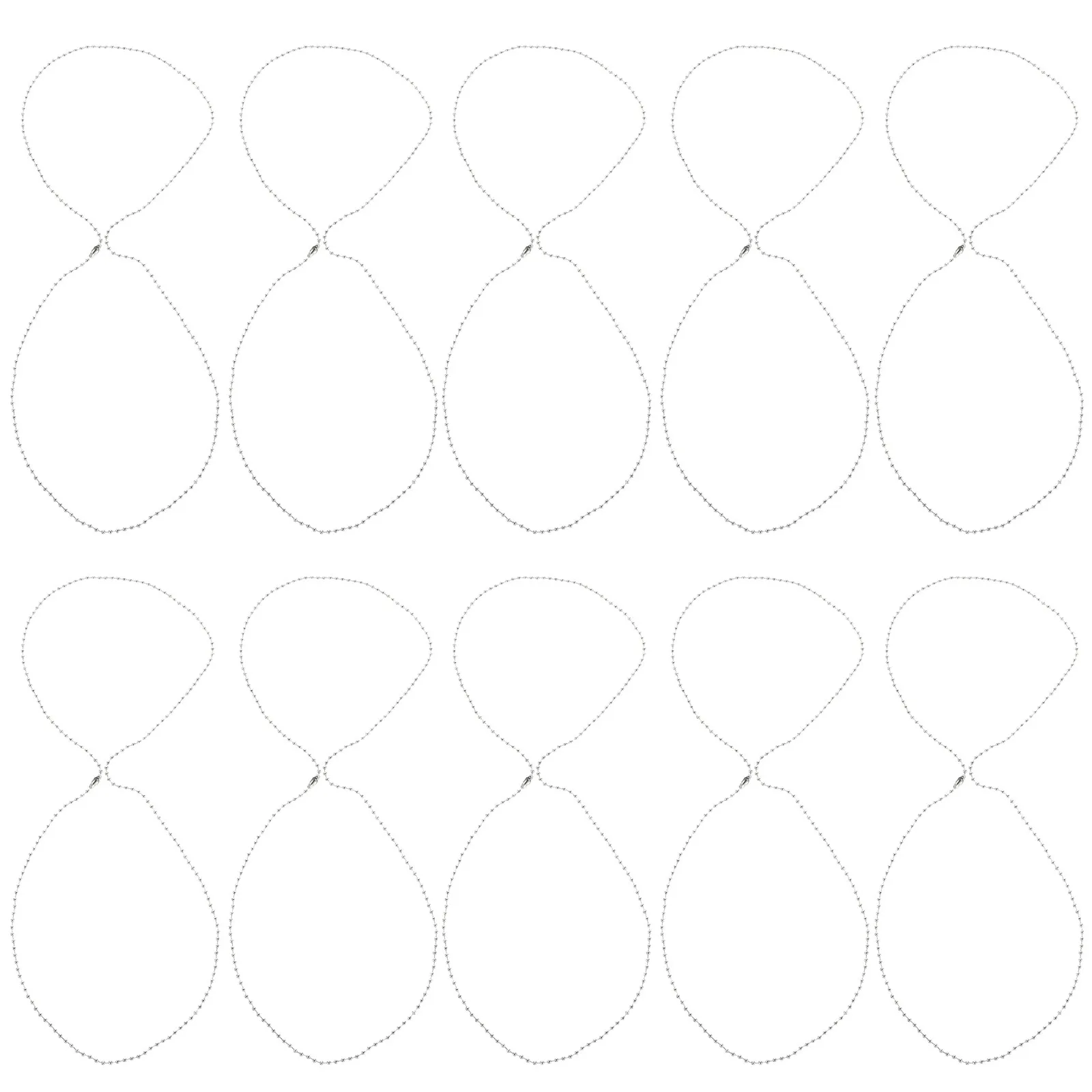 10Pcs Pet Necklace Stainless Steel Dog Tag Chain Ball Beaded Chain Short Length Comfortable Fit DIY Jewelry Making Silver 27.51