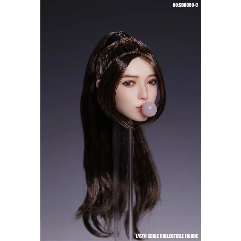 Vorverkauf SUPER DUCK SDH050 1/6 Scale Blowing Bubble Girl Female Head Carving Movable Eye Fit 12'' Pale Action Figure Body