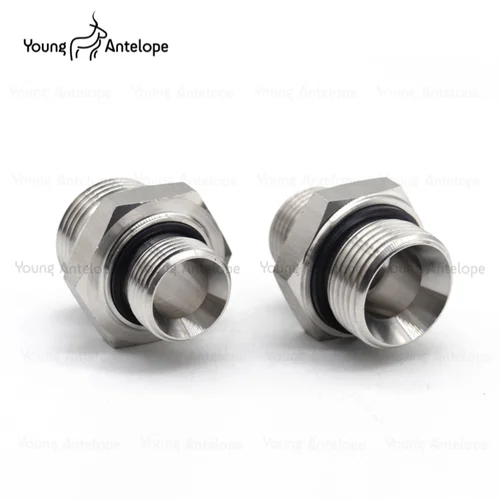 Imagen 2 del producto Juntas de tubo de aceite de acero inoxidable 304 1B-2WD, rosca cónica de pulgadas de acero al carbono, adaptador de conector de accesorios hidráulicos de rosca macho BSP