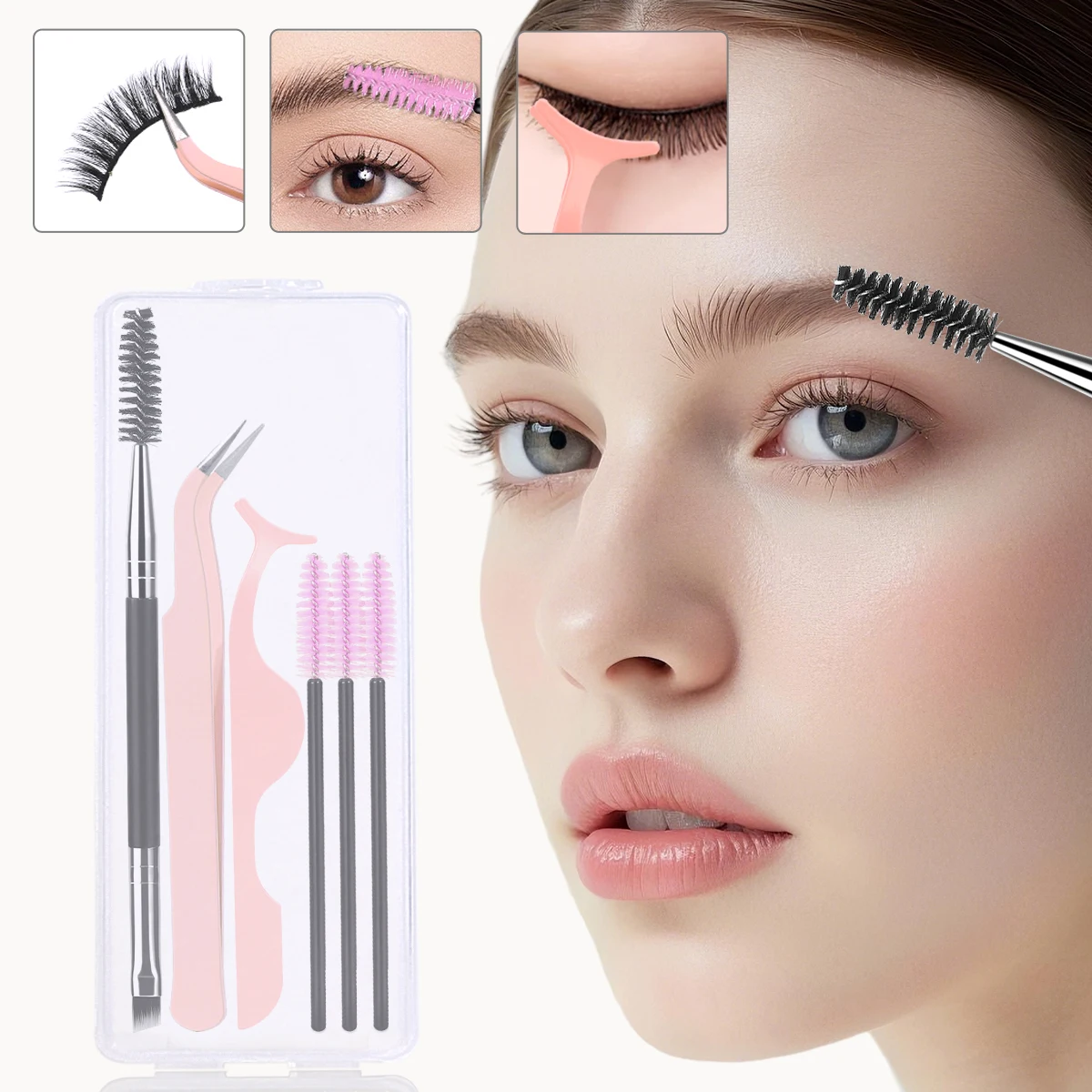 6PCS: el juego de herramientas de pinzas viene con una caja de almacenamiento para alargar y embellecer pestañas y cejas, una herramienta portátil.
