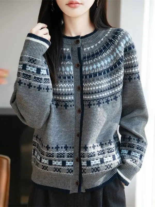 

Women's High-End Knit Sweater Coat, 2026 Spring New Arrival, Thick Long Sleeve Base Layer Top