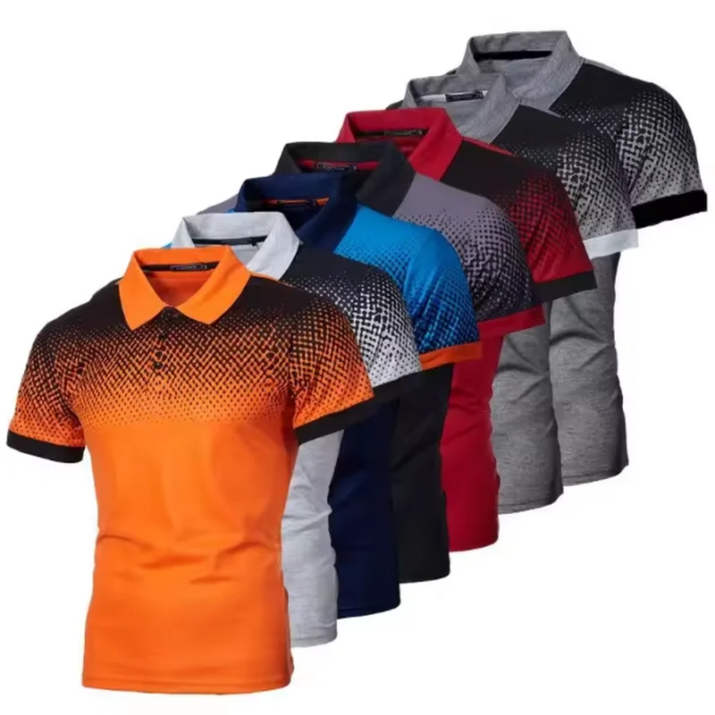 

2025 New Style Men's Summer Round Dot Short-Sleeved High-Quality Classic Fit Casual Polo Shirt Top