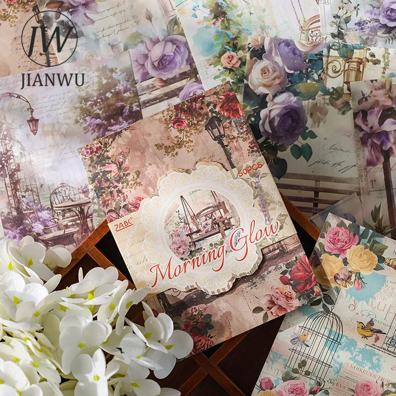 JIANWU Spring Mountain Wilderness Series Vintage Flower Collage Landscaping Material Paper Creative DIY Junk Journal Stationery