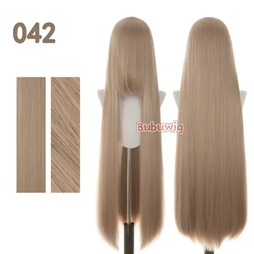 Bubuwig Synthetic Hair 100cm Long Straight Pure Color Cosplay Wigs Over 100 Colors Black White Red Blue Brown Wig Heat Resistant - Image 14