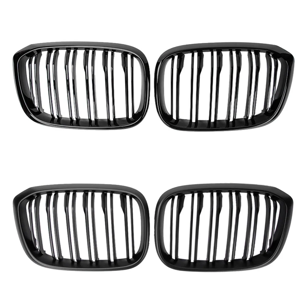 

Для BMW G01 X3 X3M G02 X4 2018-2021: Передняя решетка радиатора (ноздри) с двойными ламелями, глянцевая/матовая черная, аксессуары для стайлинга автомобиля