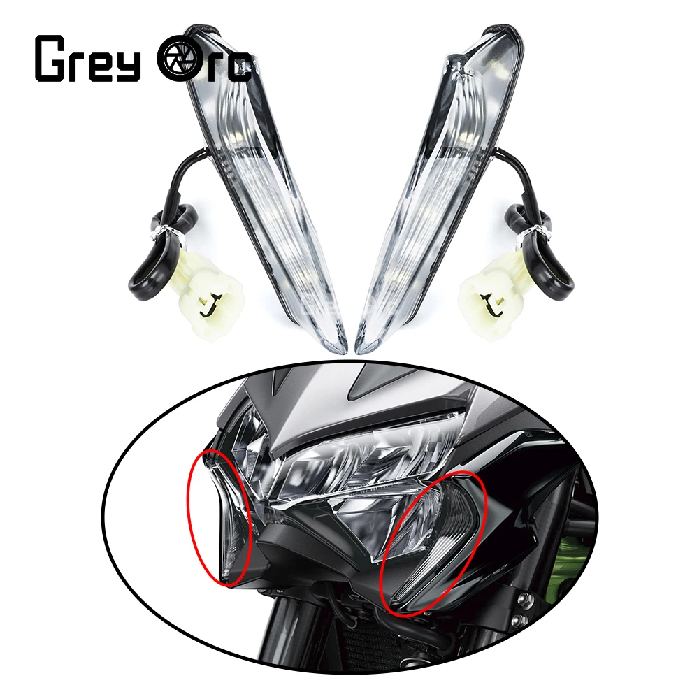 LED 1Pair Front Daytime Running Lights Headlight Motorcycle Accessories For KAWASAKI Z900 Z 900 2020 2021 2022