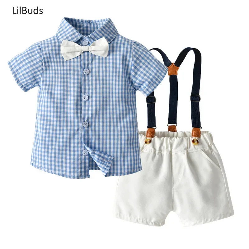 2024 Children Brother and Sister Baby Matching Toddler Kids Girls Tutu Dress Plaid Outfit Infant Boys Gentleman Suit clothes