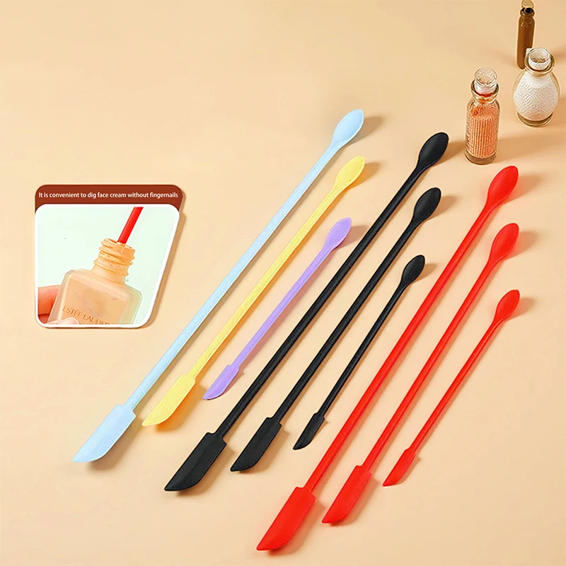 Z. Cosmetic Bottle Silicone Mini Scraper Three Piece Set Baking Double End Two In One Spatula Jam Deep Bottle Scraper Spoon Set