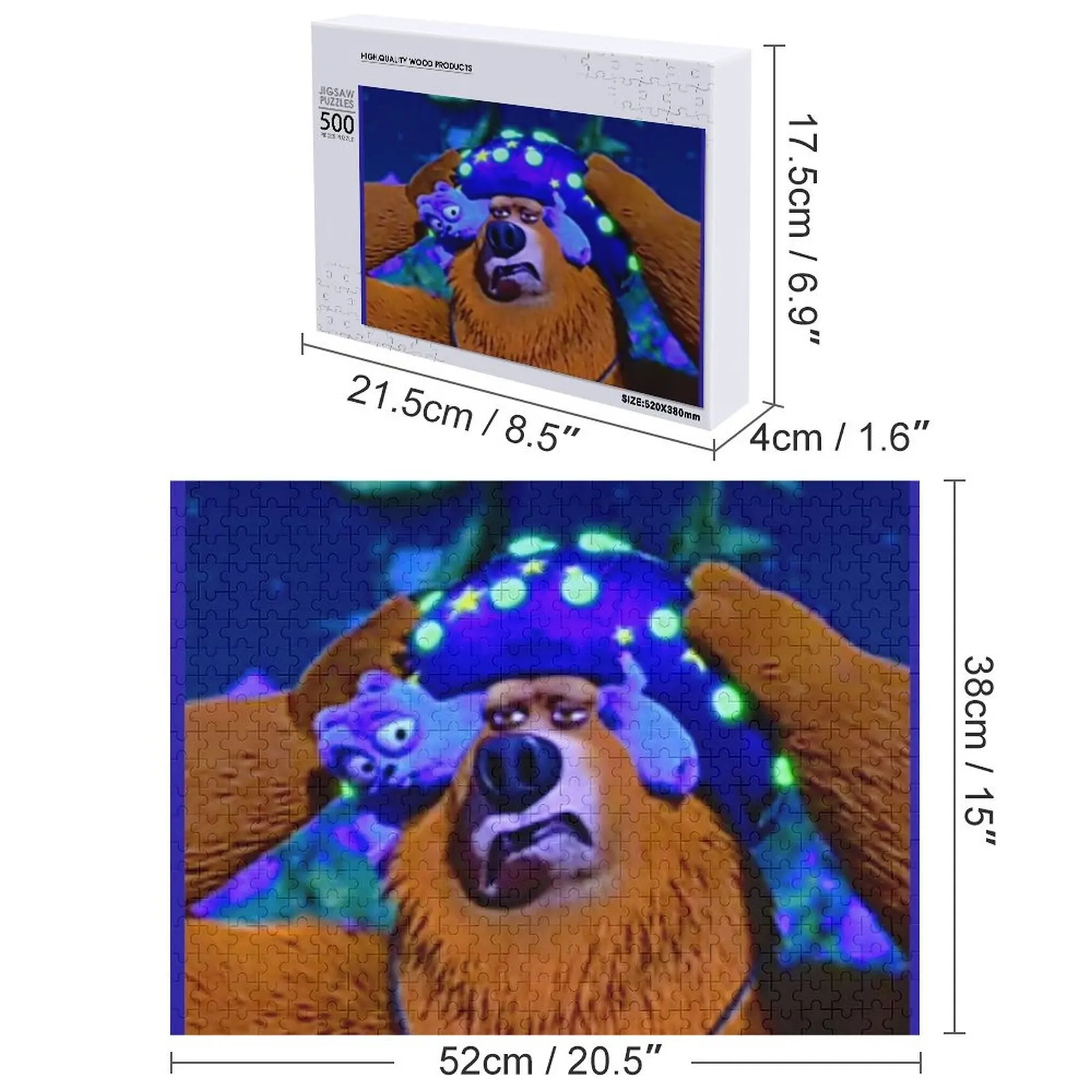 لغز الصور المقطوعة Grizzy and Lemmings مخصص للأطفال محركات مقياس صورة مخصصة تركيبات خشبية لغز الأطفال