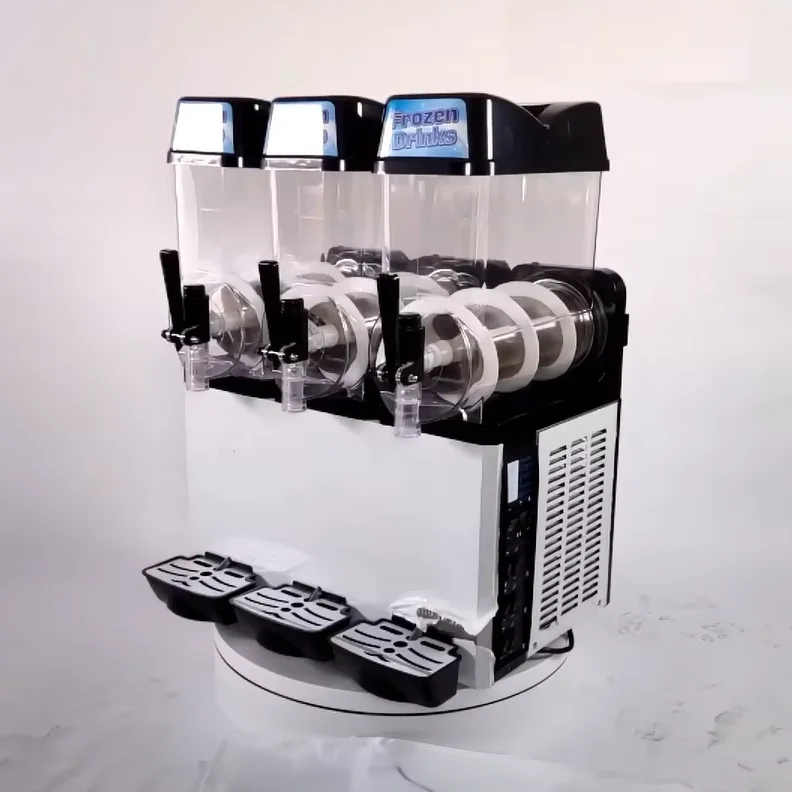 

Commercial Slush Machine 3 Tanks Frappe Machine Professional Smoothie Maker for Frozen Juice Drink Coffee Shop Restaurant