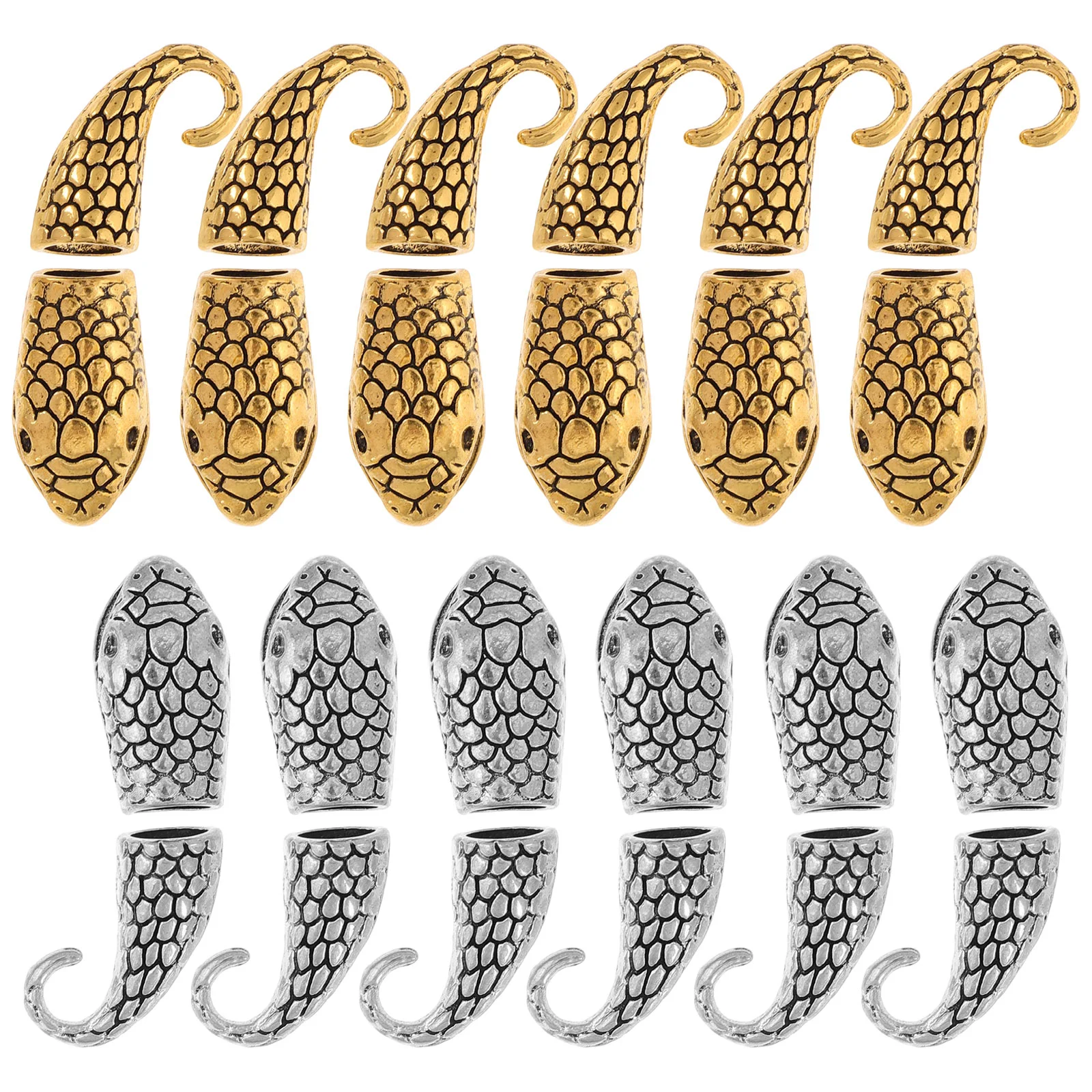 

12 Sets Snake Bracelet Clasp Clasps Vintage Jewelry Connector Claps Zinc Alloy Necklace