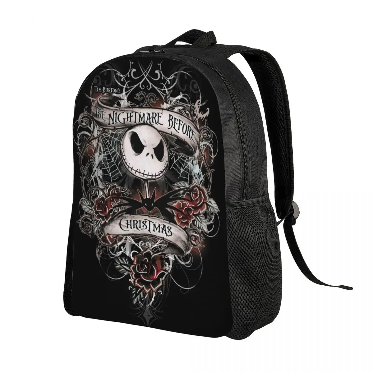 حقيبة ظهر مخصصة للجاك سكيلينجتون للرجال والنساء ، حقيبة كلية مدرسية مقاومة للماء ، حقيبة كتب بطباعة اليقطين كينج #2