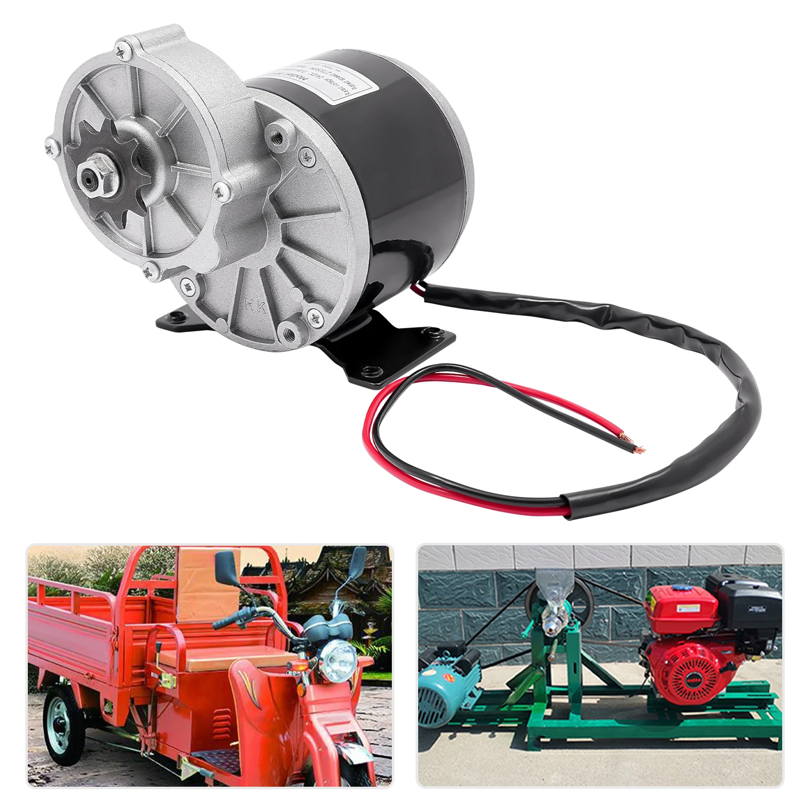 

350W 24V DC Geared Motor, Aluminum Construction with Load Capacity 150kg (330lbs), Ideal for Electric Scooters, Mobility Carts