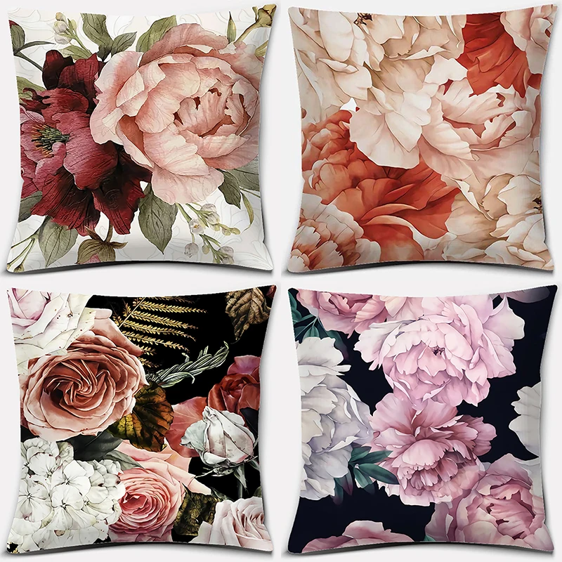 Fashion Rose Printing Series Pattern Pillowcase Square  Home Office Decoration