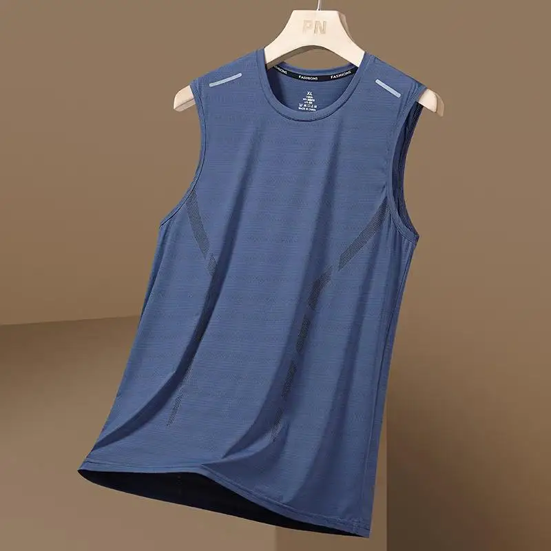 New Sports Quick Dry Men's Vest Summer Outdoor New Gym Fitness Quick Dry Clothing Breathable Lightweight Plus Size O-neck Tank image 4