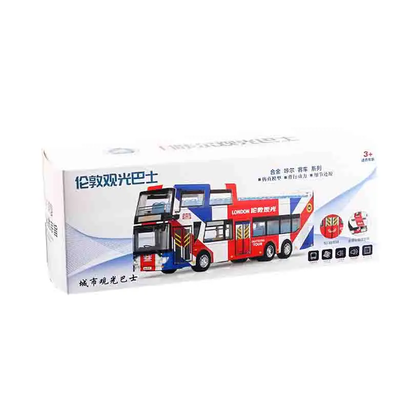 

Масштаб 1:42 HongKong London, экскурсионный игрушечный автобус, городская двухэтажная металлическая модель автомобиля, откатной звук и свет, коллекция для мальчиков