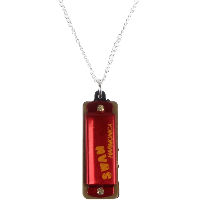 Mini Cute 4 Hole 8 Tone Necklace Harmonica Random Color