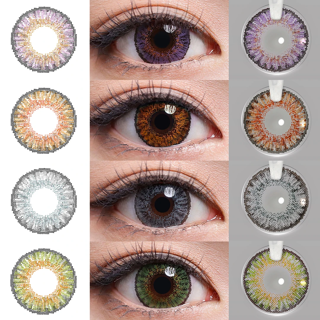 Liquidação MAGISTER Lentes de Contato Coloridas Star Fashion Marrom/Cinza Prateado Lentes de Contato Coloridas Suaves 6 Meses