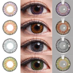 Clearance Sale MAGISTER Star Fashion Colored Contact Lenses Brown/Sterling Gray Contact Lenses Lens Soft Color Lenses 6 Months