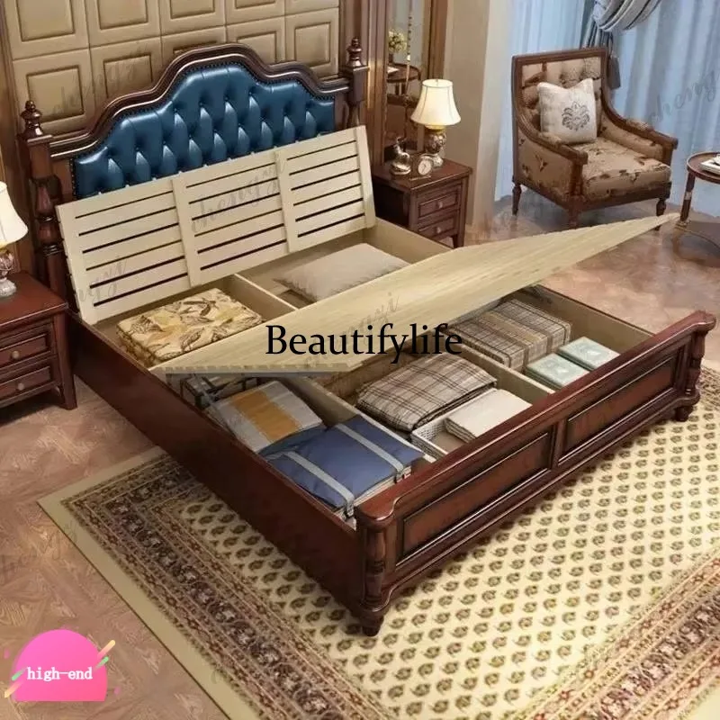 R134 L181 Moderno Estructura de Cama Impermeable Tamaño Completo con Cabeceros de Cama Doble Monster y Cama de Día Alta, Cama Matrimonial