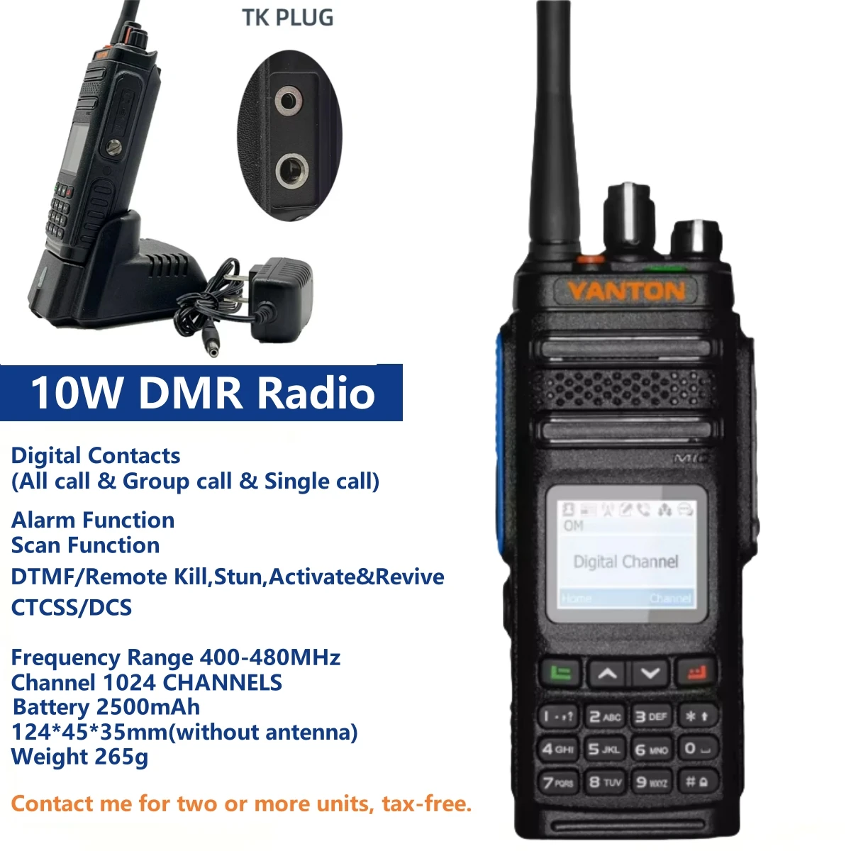 

Dmr Radio 10W Two way Ham Radio Camping UHF 400-480MHZ Walkie Talkie For Baofeng Uv5R Quansheng Tk11 Uv K6 Pmr446 Dm32Uv 1701