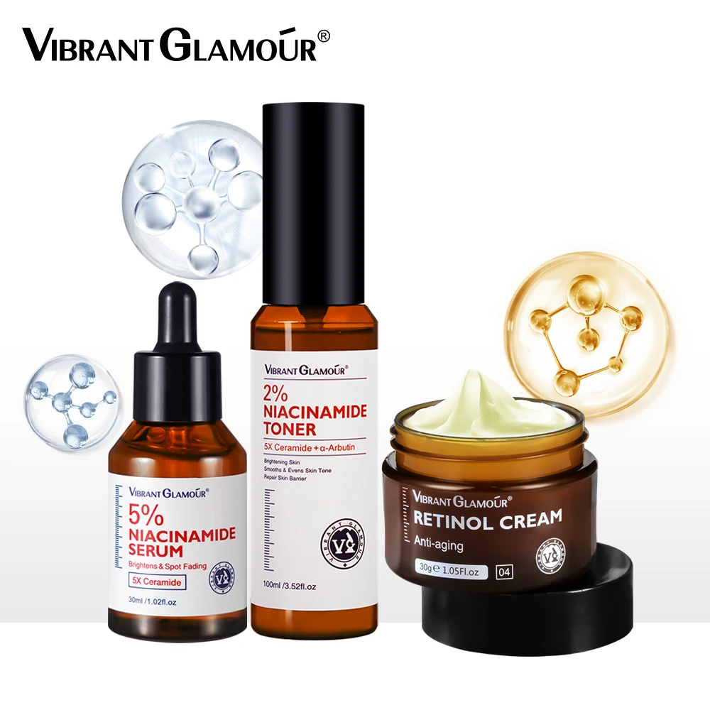 VIBRANT GLAMOR Niacinamide Whitening Repair 3-piece Set Ceramide Skin Barrier Repair Brightening Blemish Whitening Skin Care Set