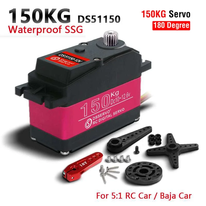 DS5160 DS51160 DS51150 DS5180 60/80/150/160kg หุ่นยนต์เกียร์โลหะดิจิตอล RC 1/5 Servo กันน้ำแรงบิดสูง IP67 18T แขน servos