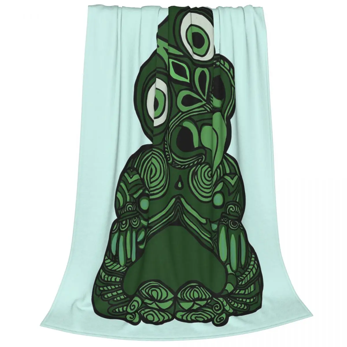 Green Maori Tiki Blanket Flannel Warm Sofa Throw Blankets For Home Bedroom Office Throws Bedspread Quilt