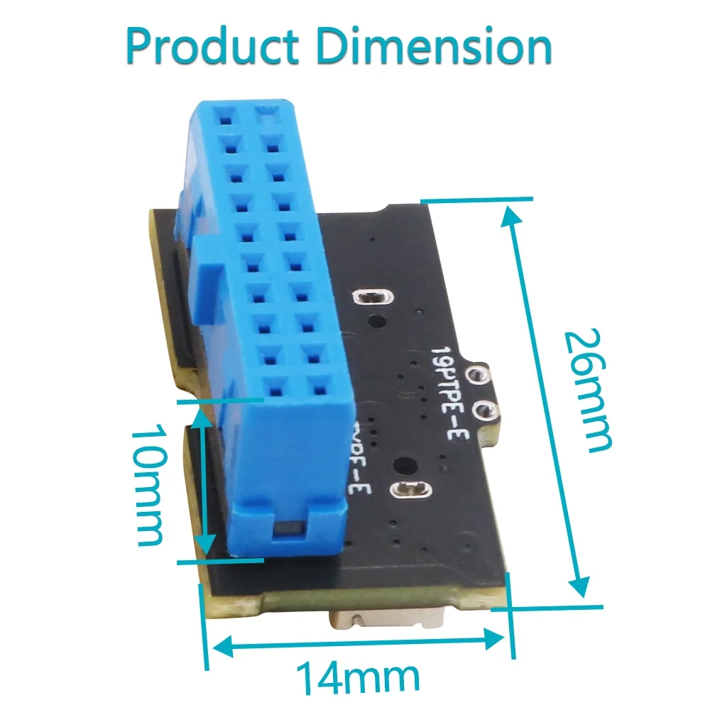 Vertical USB 3.1 Front Panel Socket Key-A Type-E to USB 3.0 Adapter