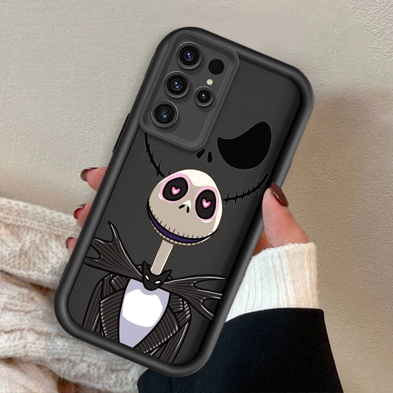 Art The Nightmare Before Christmas untuk Samsung Note 20 S24 S23 S22 S21 S20 Ultra Plus FE A25 A23 A22 A15 A31 5G Eye Ladder TPU