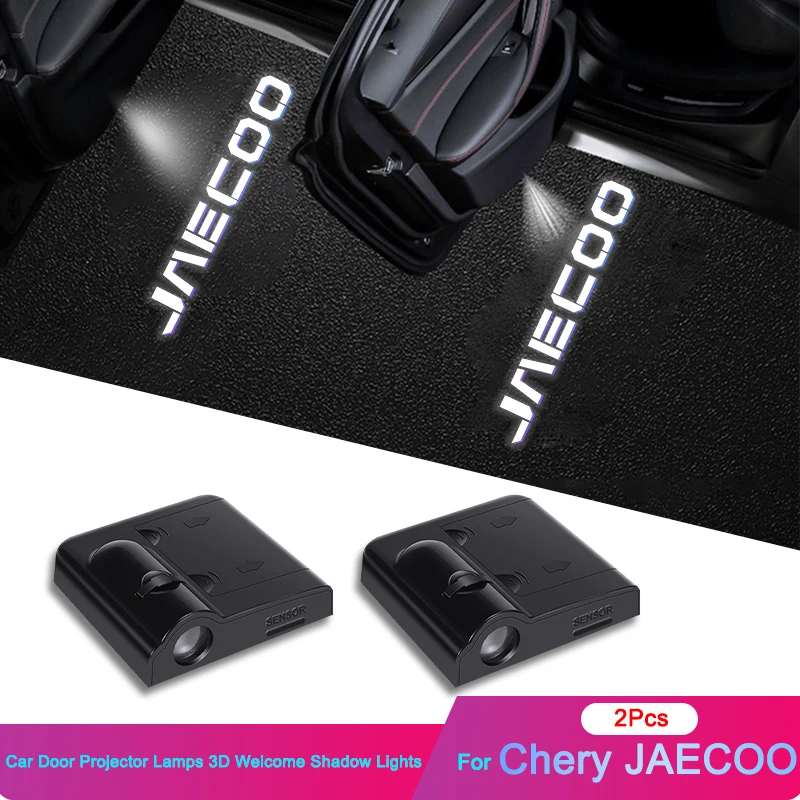 2 Peças Projetor de Logotipo LED para Porta de Carro, Luzes de Boas-Vindas com Efeito Sombra Fantasma para Chery Jaecoo 7 J7 J8 PHEV 2023 2024 2025
