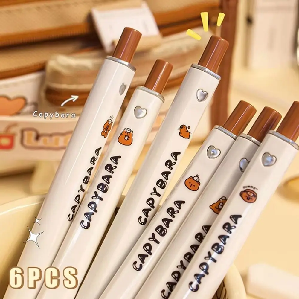 Kawaii 0.5mm Square Gel Pen Good Looking Animlas Pattern Black Ink Signature Pen Student Writing Tools Office Accessories