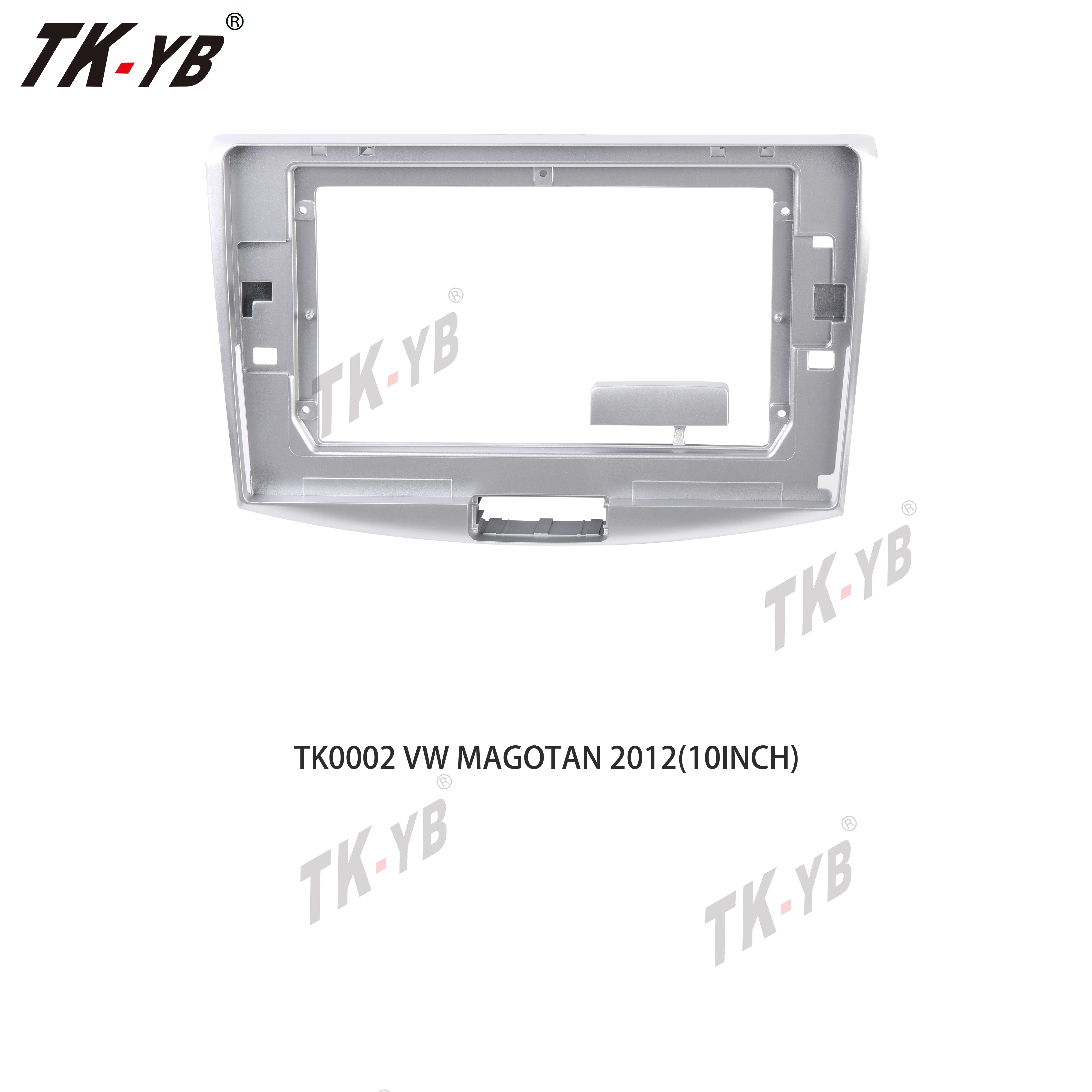 

2 DIN Car Radio Fascia Android Car Interior Accessories Car Audio Fascia Frames Dashboard Fit for VW Magotan 2010-2015 Silver
