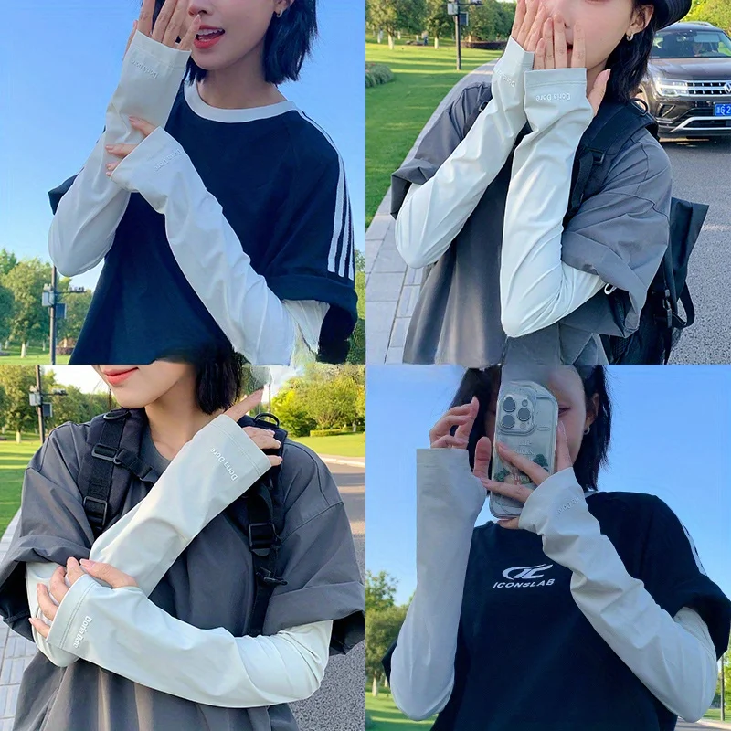 أكمام ثلجية عصرية للنساء للحماية من الشمس وأكمام فضفاضة من الحرير الصيفي وأكمام يد مقاومة للأشعة فوق البنفسجية للحماية من الشمس