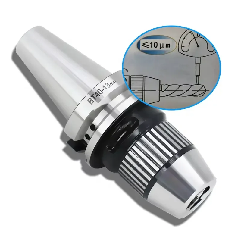 Drill Chuck High Accuracy SK40 / BT40 13mm 16mm Worm and Gear Hydraulic Drill Chucks TIR 0.03mm Integrated Drill Chuck for