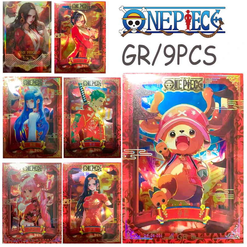 

One piece cards GR 9PCS/SET Kabago Luffy Zoro Nami Boa Hancock FRANKY Sanji Boy anime collection card Christmas birthday gift