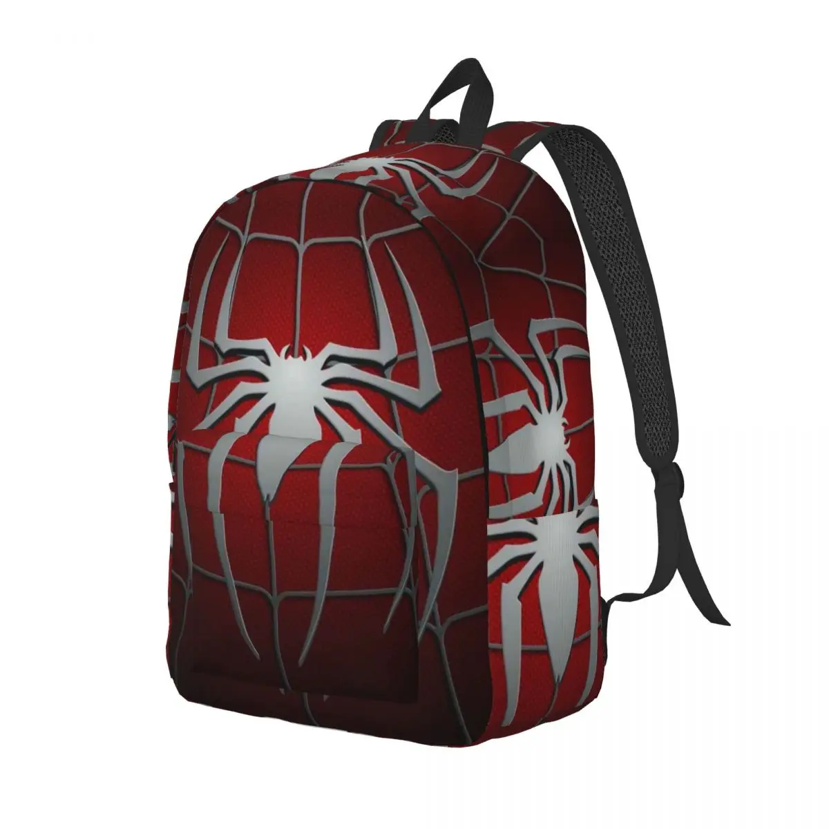 Custom Red Spider Web Canvas Backpack for Men Women School College Students Bookbag Fits 15 Inch Laptop Bags