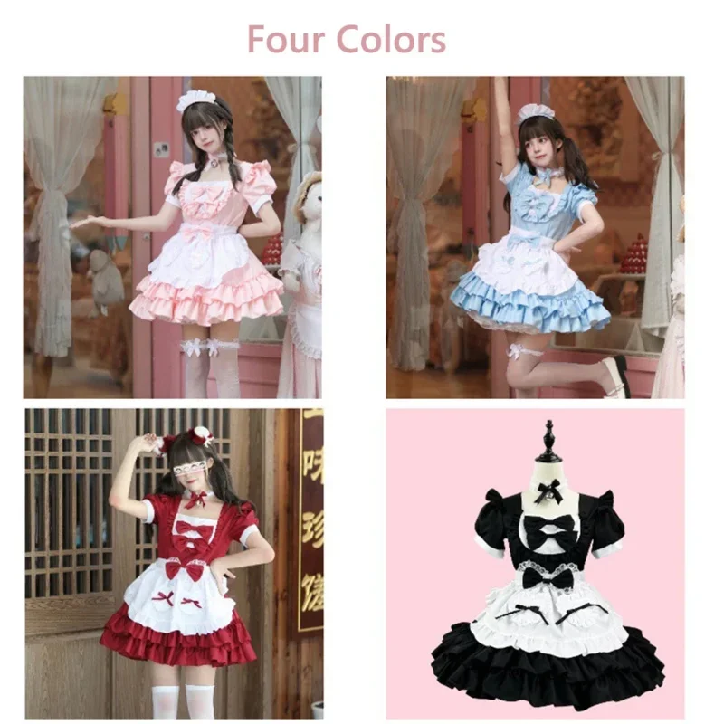 QQ8 فستان لوليتا لطيف ولطيف فستان خادمة زي تنكري ملابس كاواي لوليتا للنساء والفتيات فساتين حفلات الهالوين ملابس 5Lk¥