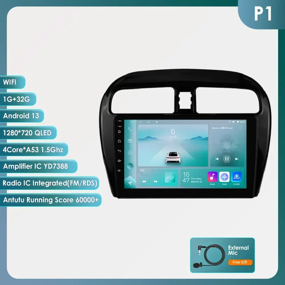 6115 Android Autoradio voor Mitsubishi Space Star Dodge Attitude Mirage 2012-2023 Carplay Android Auto GPS multimedia Speler WIFI