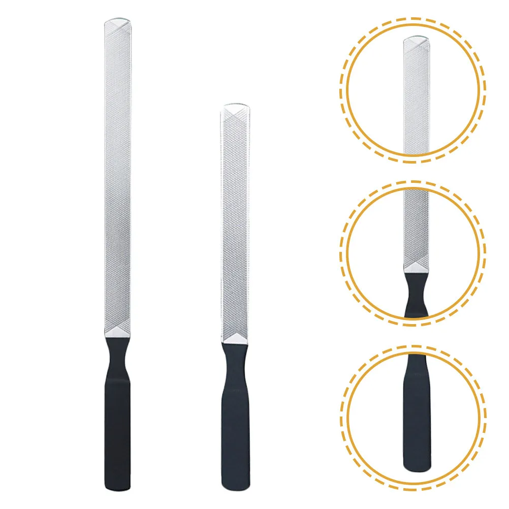 

2Pcs Compact Lightweight Stainless Steel Nail Files Sturdy Non-Rust Manicure Tool for Fingernail Toe Nail Care At Home Salon