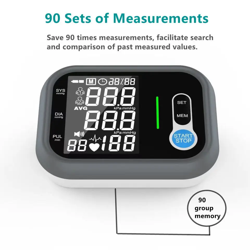 Blood Pressure Monitor, Automatic Upper Arm Blood Pressure Monitors for Home Use with Digital LED Display, Adjustable Cuff