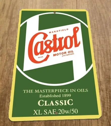 Wakefield Castrol Motor Oil Established 1899 Garage Poster 8x12 Metal Wall Sign