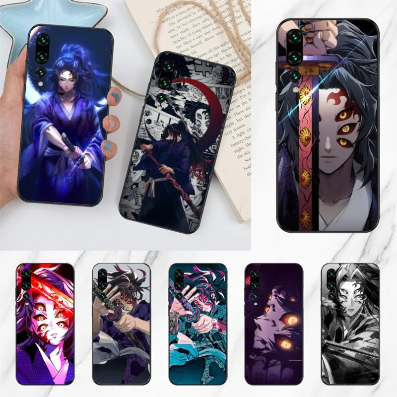 Demon Slayer Kokushibo Phone Case for Huawei P50 P40 P30 Pro Lite P Smart 2021 2019 Magic 3 Black Soft Cover Funda Shell