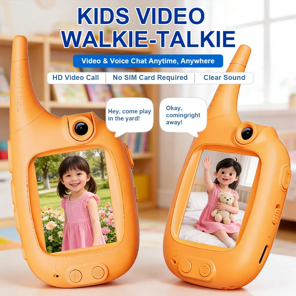 2pcs-kids-video-walkie-talkies-video-voice-mode-switch-built‑in-flashlight-toy-outdoor-camping-birthday-gift-for-boys-girls-3‑12